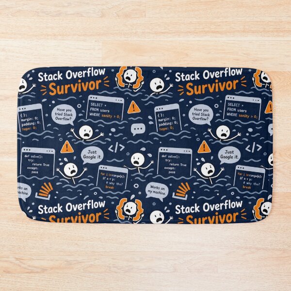 Item preview, Stack Overflow Survivor – Programmer Panic Pattern designed and sold by DebugLab.