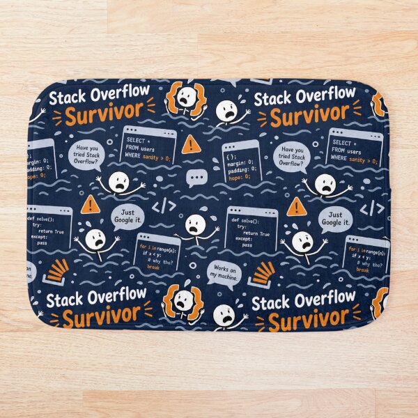 Item preview, Stack Overflow Survivor – Programmer Panic Pattern designed and sold by DebugLab.