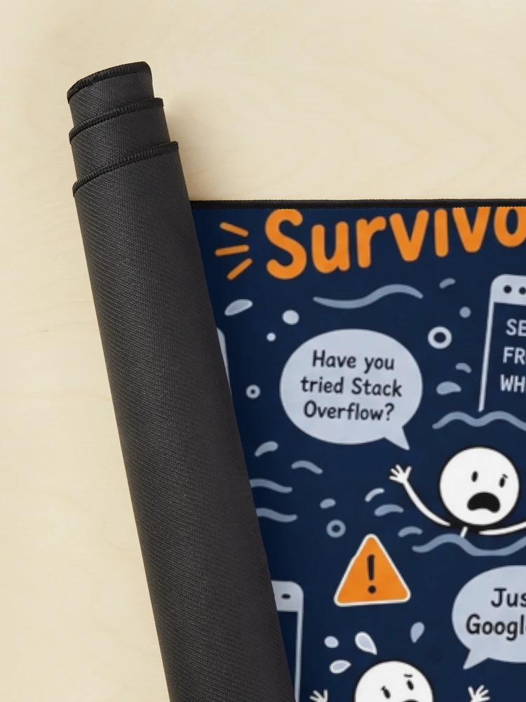Thumbnail 2 of 5, Mouse Pad, Stack Overflow Survivor – Programmer Panic Pattern designed and sold by DebugLab.