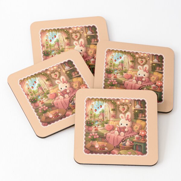 Item preview, Cute Strawberry Bunny Reading Nook Kawaii Cottagecore Book Lover Aesthetic designed and sold by ALH Apparel.