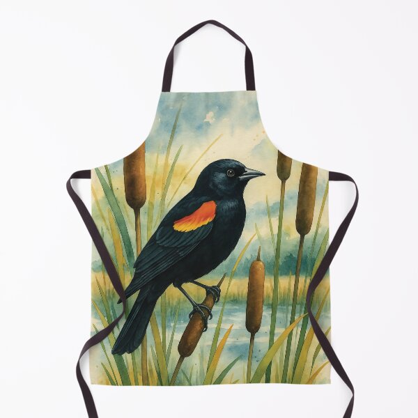 Item preview, Red Winged Blackbird Watercolor Wildlife Bird Art designed and sold by MaverlyShop.