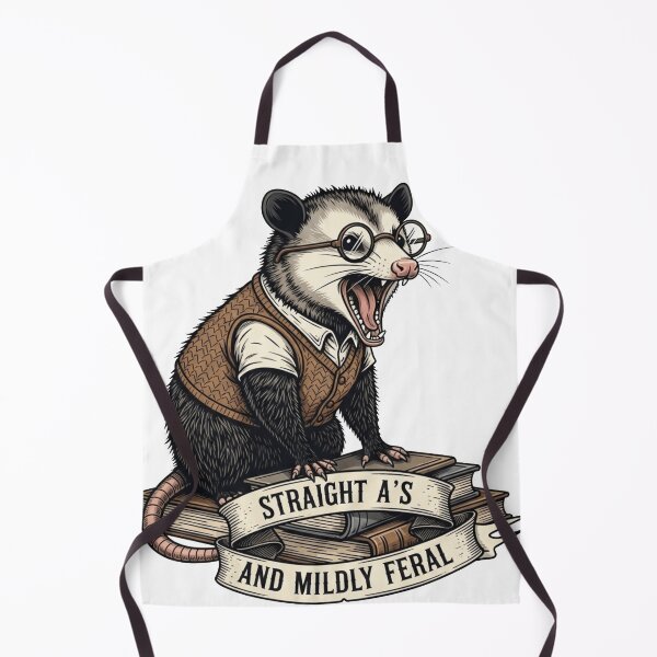 Item preview, Straight A's and Mildly Feral - Dark Academia Possum designed and sold by Retro Mood Co.