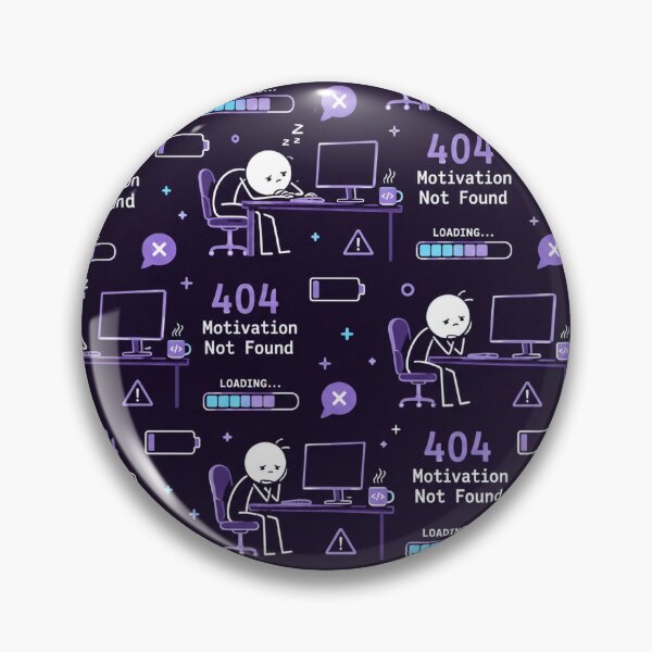 Item preview, 404 Motivation Not Found – Developer Burnout Pattern designed and sold by DebugLab.