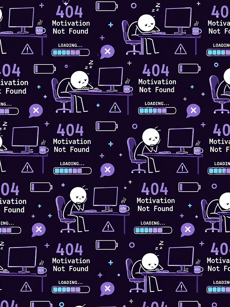Thumbnail 3 of 3, Scarf, 404 Motivation Not Found – Developer Burnout Pattern designed and sold by DebugLab.