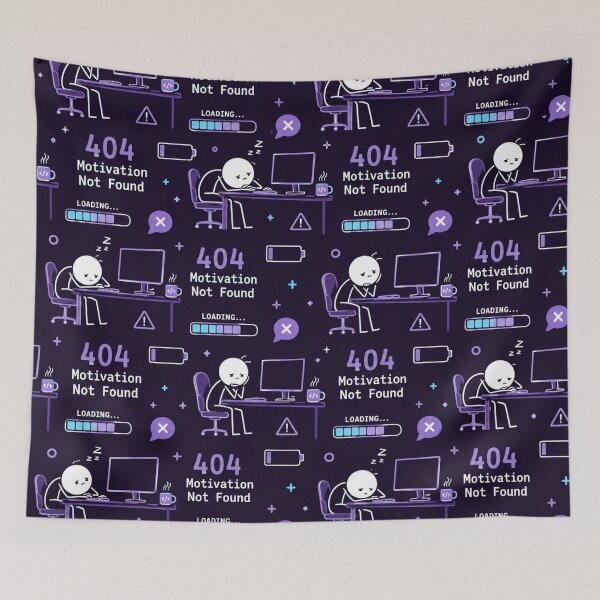 Item preview, 404 Motivation Not Found – Developer Burnout Pattern designed and sold by DebugLab.