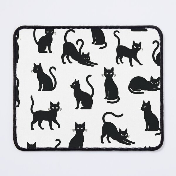 Item preview, Cute Black Cat Pattern Minimalist Kitten Seamless designed and sold by Seculinator.
