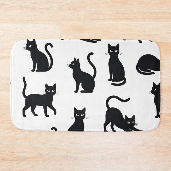 Item preview, Cute Black Cat Pattern Minimalist Kitten Seamless designed and sold by Seculinator.