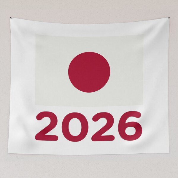 Item preview, Japan Flag 2026 | Japan Football Supporter Design, Soccer Fan Shirt, Stickers, Mugs, Tapestry designed and sold by 21 Tulips.