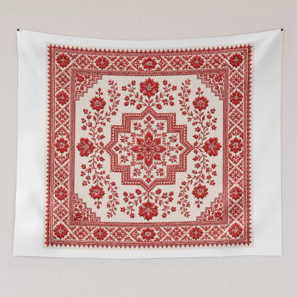 Item preview, Palestine Tatreez Mihrab Arch and Tree of Life Embroidery designed and sold by BrainCurves.