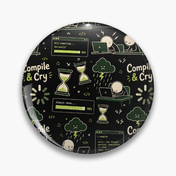 Item preview, Compile & Cry – Endless Coding Frustration Pattern designed and sold by DebugLab.