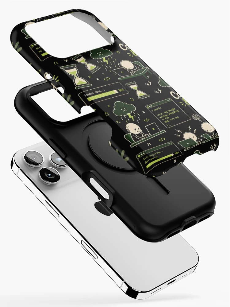 Thumbnail 2 of 4, iPhone Case, Compile & Cry – Endless Coding Frustration Pattern designed and sold by DebugLab.
