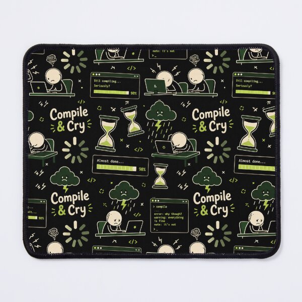 Item preview, Compile & Cry – Endless Coding Frustration Pattern designed and sold by DebugLab.