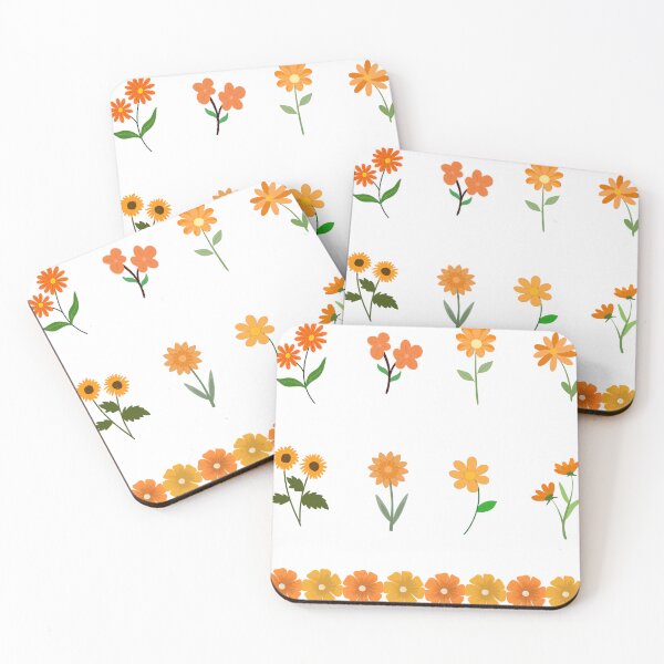 Item preview, Retro 70s Orange Daisy Flower and Autumn Wildflower Aesthetic Sticker Pack designed and sold by Art_IN_Design Pack.