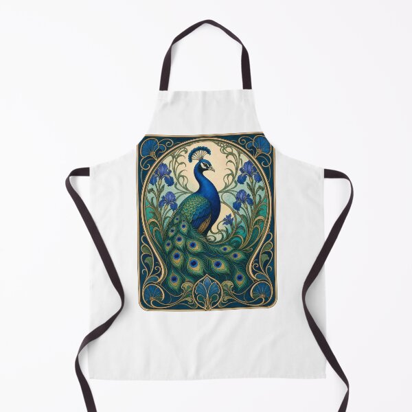 Item preview, Elegant Peacock Iris Flower Art Nouveau Style designed and sold by AntiqueImages.