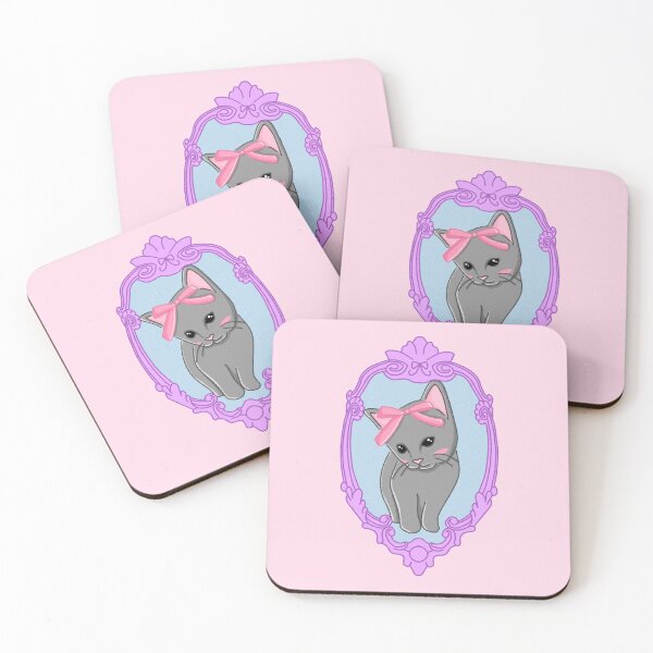 Item preview, vintage kitten with a bow designed and sold by trinketgal.