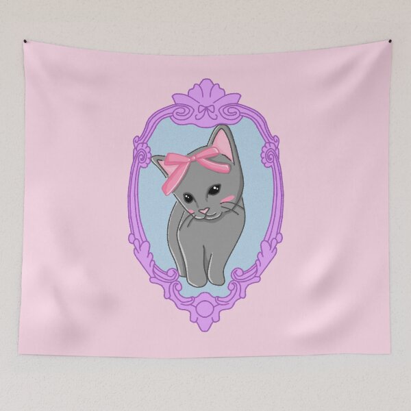 Item preview, vintage kitten with a bow designed and sold by trinketgal.