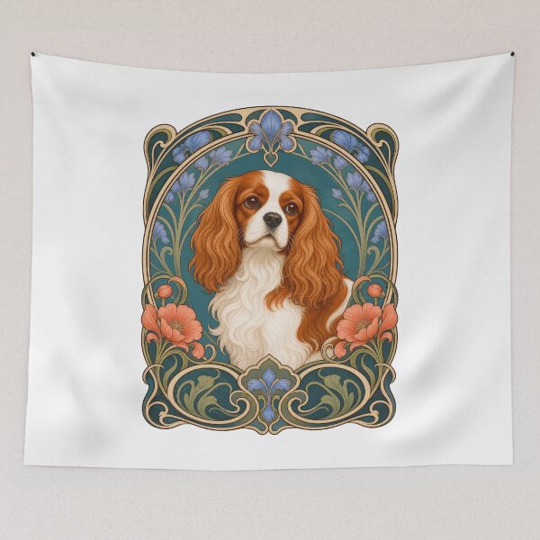 Item preview, Cavalier King Charles Spaniel Art Nouveau Dog designed and sold by AntiqueImages.