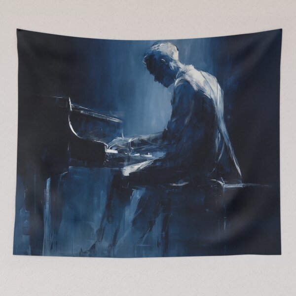 Item preview, Abstract Pianist in Midnight Blue designed and sold by Rtymer.
