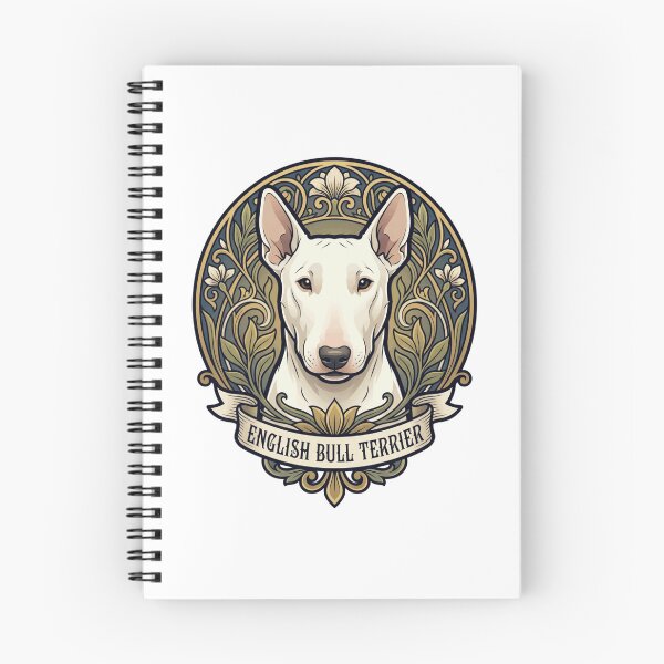 Item preview, White English Bull Terrier Elegant Art Nouveau designed and sold by AntiqueImages.