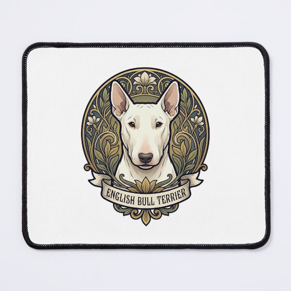 Item preview, White English Bull Terrier Elegant Art Nouveau designed and sold by AntiqueImages.