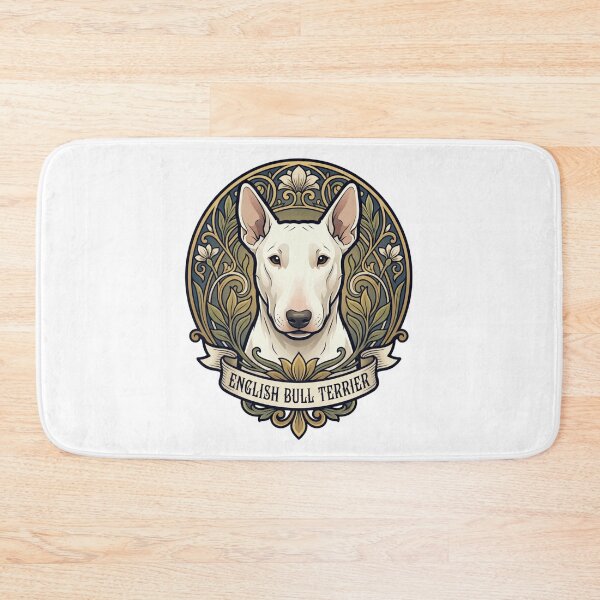 Item preview, White English Bull Terrier Elegant Art Nouveau designed and sold by AntiqueImages.