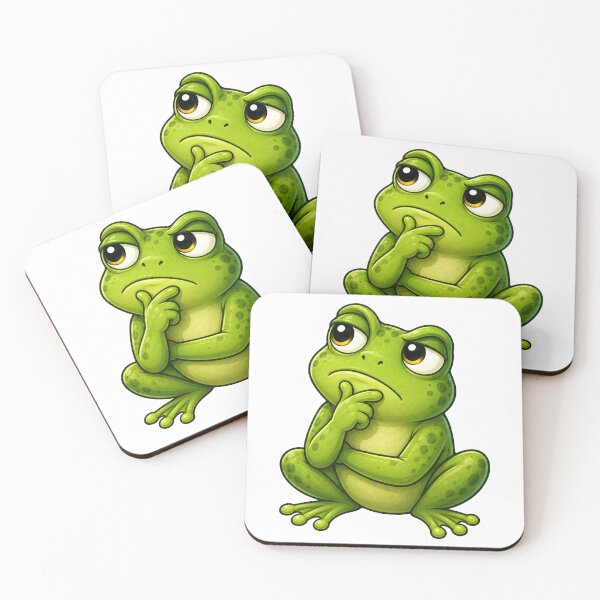 Item preview, Thinking Frog Sticker | Funny Deep Thought designed and sold by Creativeeworld777.