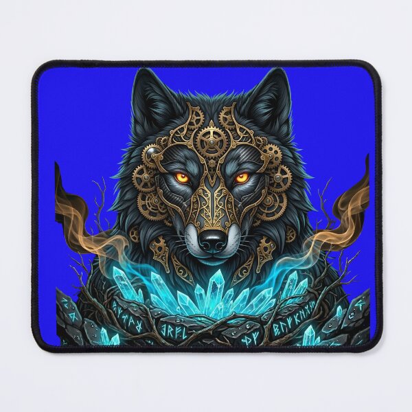 Item preview, Steampunk Wolf and Mechanical Wolf Head with Cyan Crystals2 designed and sold by Utopian-Magic.