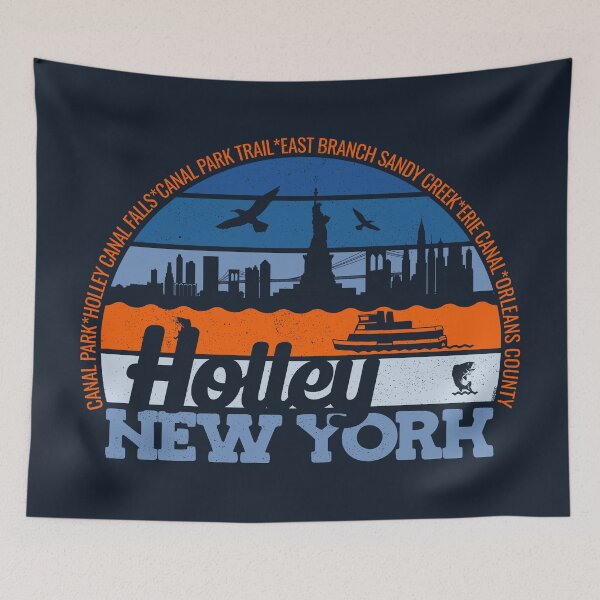Item preview, Holley New York Sunset Retro Vintage Local Pride Logo designed and sold by CRHPOD20.