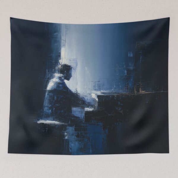 Item preview, Abstract Pianist in Midnight Blue designed and sold by Rtymer.