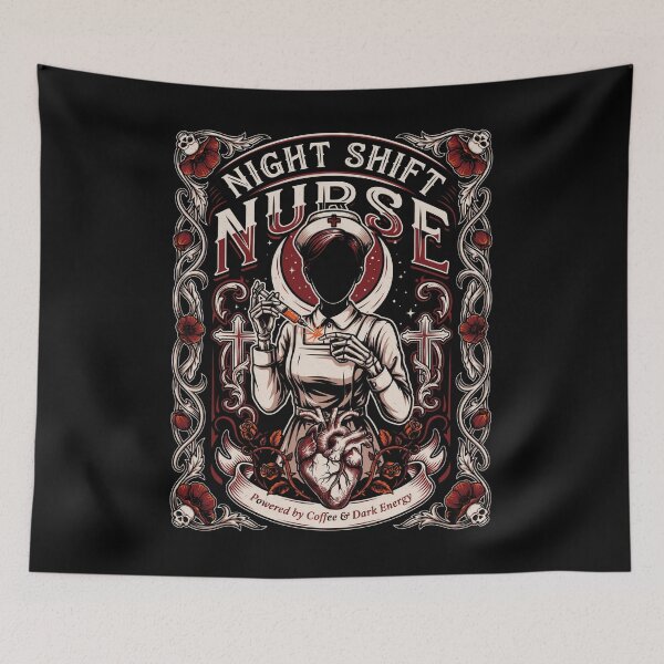Item preview, Spooky Nurse Shirt | Dark Humor Night Shift Nurse | Halloween Nurse Tee designed and sold by EXATEES  ⭐⭐⭐⭐⭐.