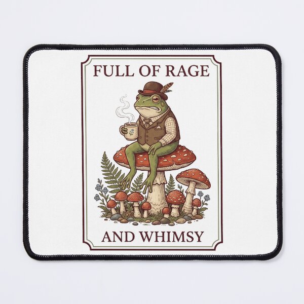 Item preview, Full of Rage and Whimsy Vintage Frog Sitting on Mushroom designed and sold by rediscoveredapp.