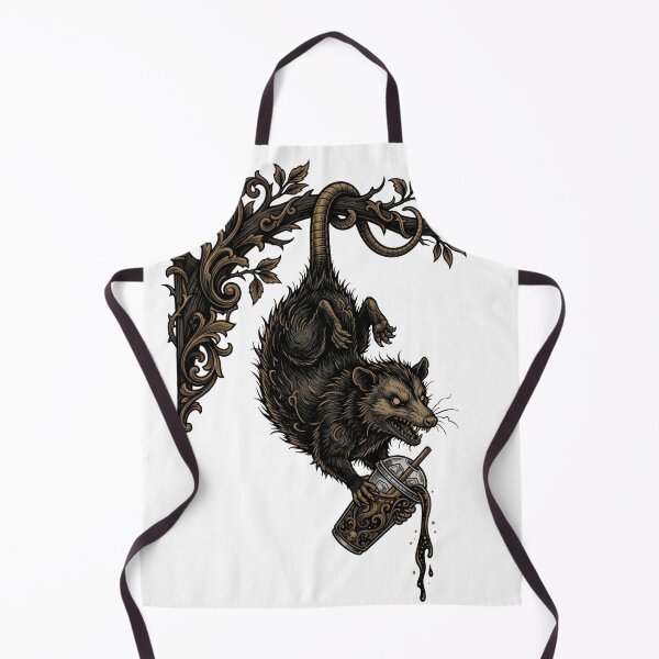 Item preview, Caffeinated Trash - Goth Academia Possum Coffee designed and sold by Retro Mood Co.