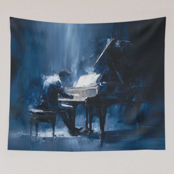 Item preview, Abstract Pianist in Midnight Blue designed and sold by Rtymer.