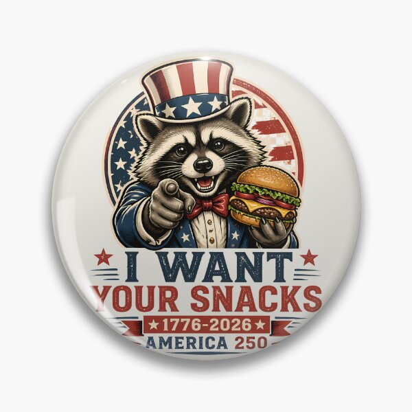 Item preview, Uncle Sam Raccoon America 250 Patriotic Meme | 1776 2026 Independence Day | Funny July 4th I  Want Your Snacks designed and sold by VectorJoy.