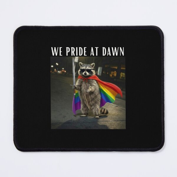 Item preview, We Pride At Dawn Shirt LGBTQ Pride Month Rainbow Raccoon Funny Pride Tee designed and sold by MS Pod Studio.