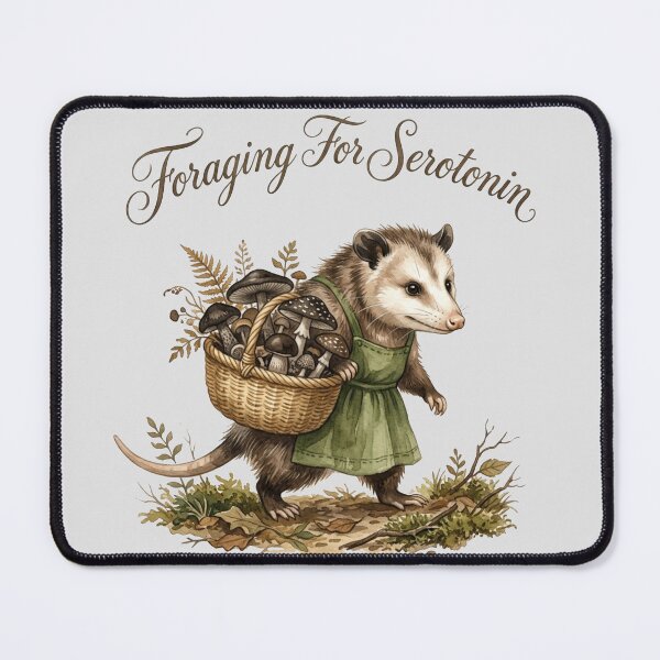 Item preview, Foraging For Serotonin - Cottagecore Trash Possum designed and sold by Retro Mood Co.