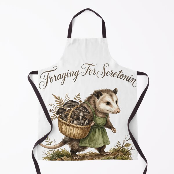 Item preview, Foraging For Serotonin - Cottagecore Trash Possum designed and sold by Retro Mood Co.