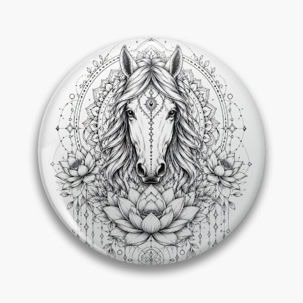 Item preview, Lotus Horse Mandala Line Art | Wisdom, Transformation & Inner Peace Sacred Geometry Design designed and sold by suryabumblee.
