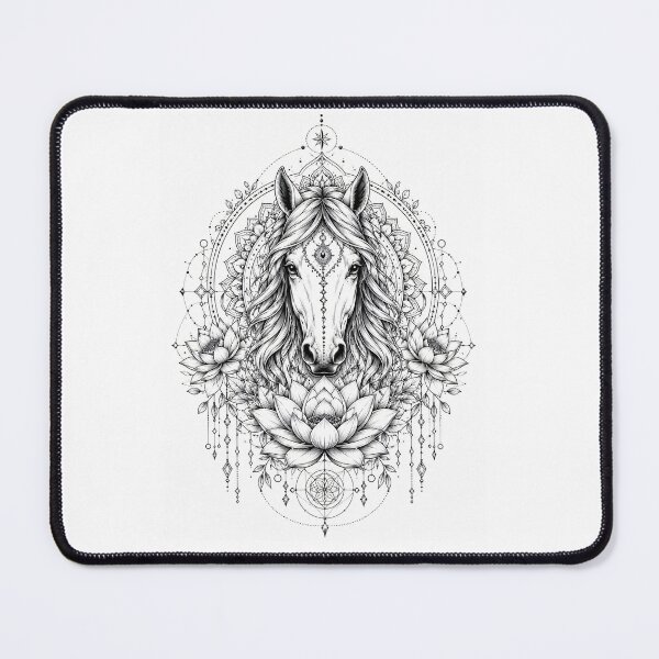 Item preview, Lotus Horse Mandala Line Art | Wisdom, Transformation & Inner Peace Sacred Geometry Design designed and sold by suryabumblee.