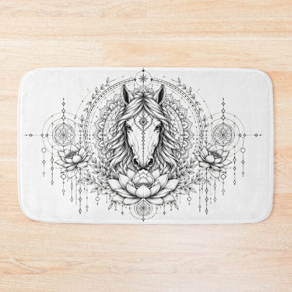 Item preview, Lotus Horse Mandala Line Art | Wisdom, Transformation & Inner Peace Sacred Geometry Design designed and sold by suryabumblee.