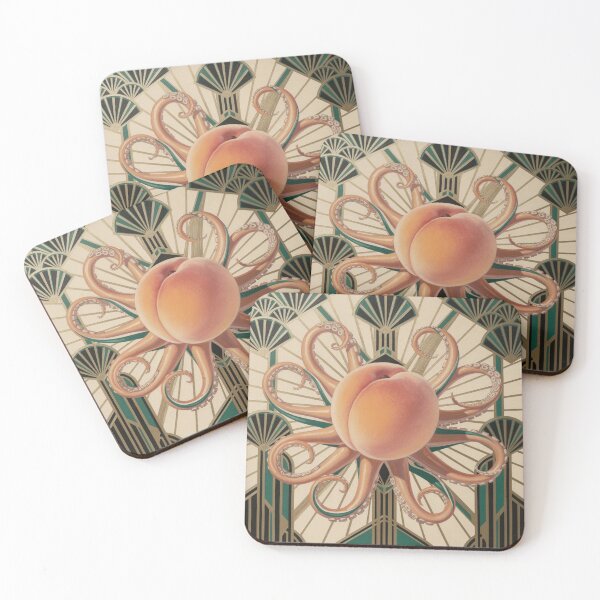 Item preview, Art Deco Peach with tentacles designed and sold by Pinkgnomie.