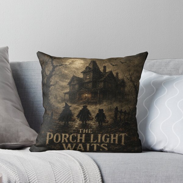Item preview, The Porch Light Waits Haunted House Halloween designed and sold by POD DYNASTY.