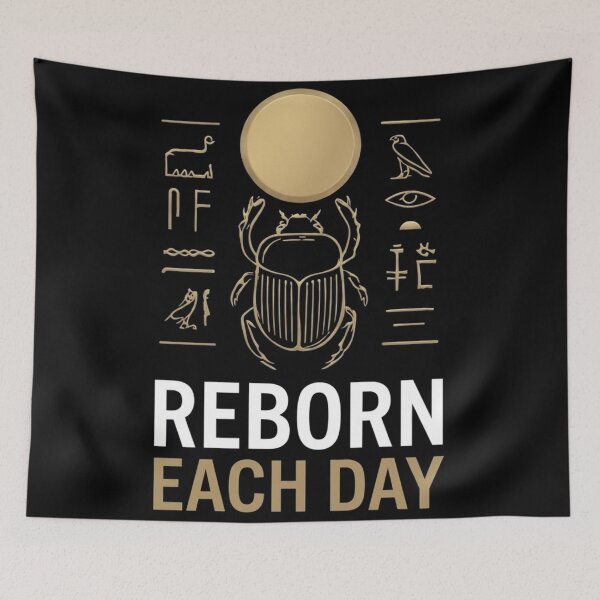 Item preview, Reborn Each Day Scarab Beetle | Ancient Egyptian Motivation Design designed and sold by Queen Cleopatra.