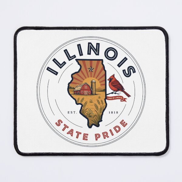 Item preview, Illinois State Pride Vintage Farm & Cardinal Design – Land of Lincoln Retro Illinois Graphic designed and sold by ArcticFoxStudio.