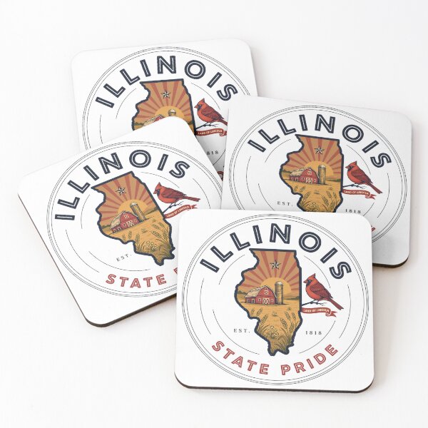 Item preview, Illinois State Pride Vintage Farm & Cardinal Design – Land of Lincoln Retro Illinois Graphic designed and sold by ArcticFoxStudio.