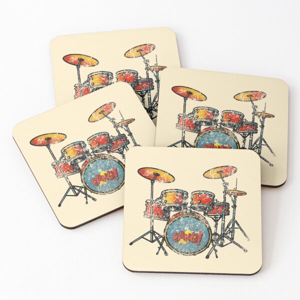 Item preview, Bang Drum Kit Comic Pop Art Vintage Distressed Music Lover Gift designed and sold by alizye.