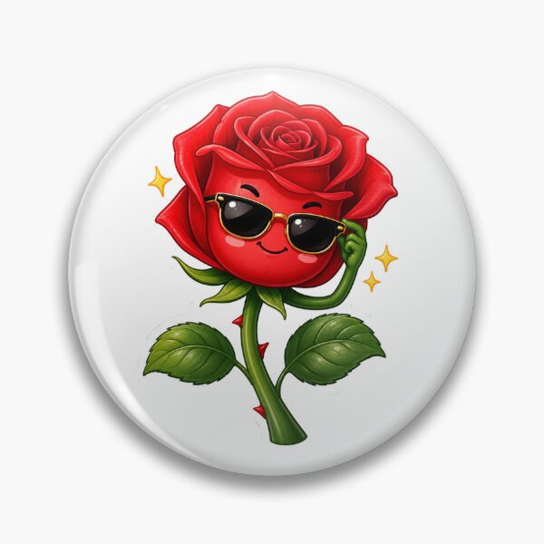 Item preview, Cool Rose Sticker | Stylish Flower Cartoon Character designed and sold by Creativeeworld777.