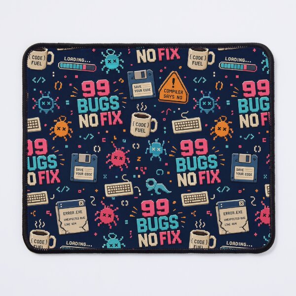 Item preview, 99 Bugs No Fix Retro Developer Pattern designed and sold by DebugLab.