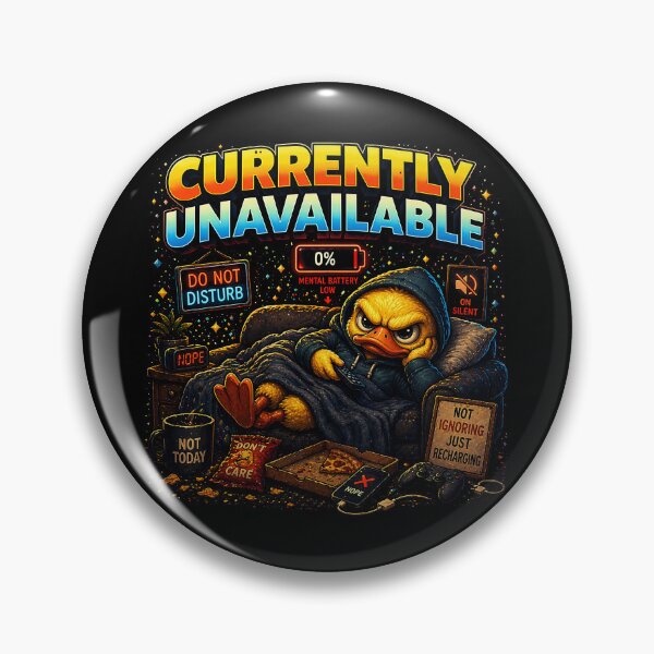 Item preview, Currently Unavailable Duck Shirt | Social Battery Low Introvert Duck T-Shirt | Not Ignoring Just Recharging Funny Burnout Tee designed and sold by FunkyVista.