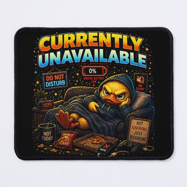 Item preview, Currently Unavailable Duck Shirt | Social Battery Low Introvert Duck T-Shirt | Not Ignoring Just Recharging Funny Burnout Tee designed and sold by FunkyVista.